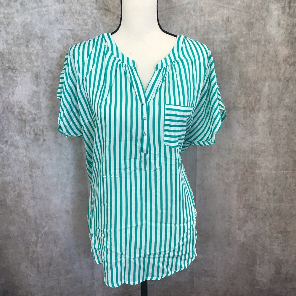 Grand and Green Cute Striped Top, size XL
